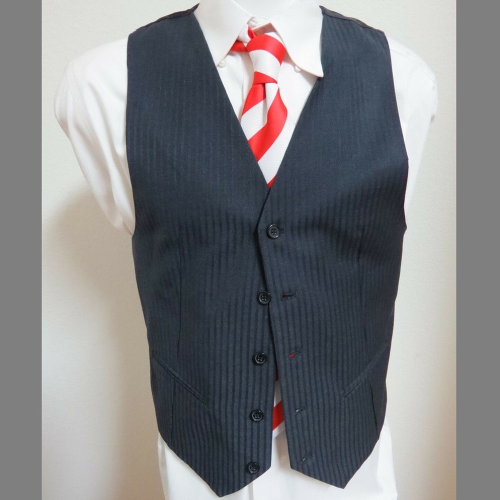 Sz M Navy Blue 88 Brand Mens Polyester #23C Suit Vest